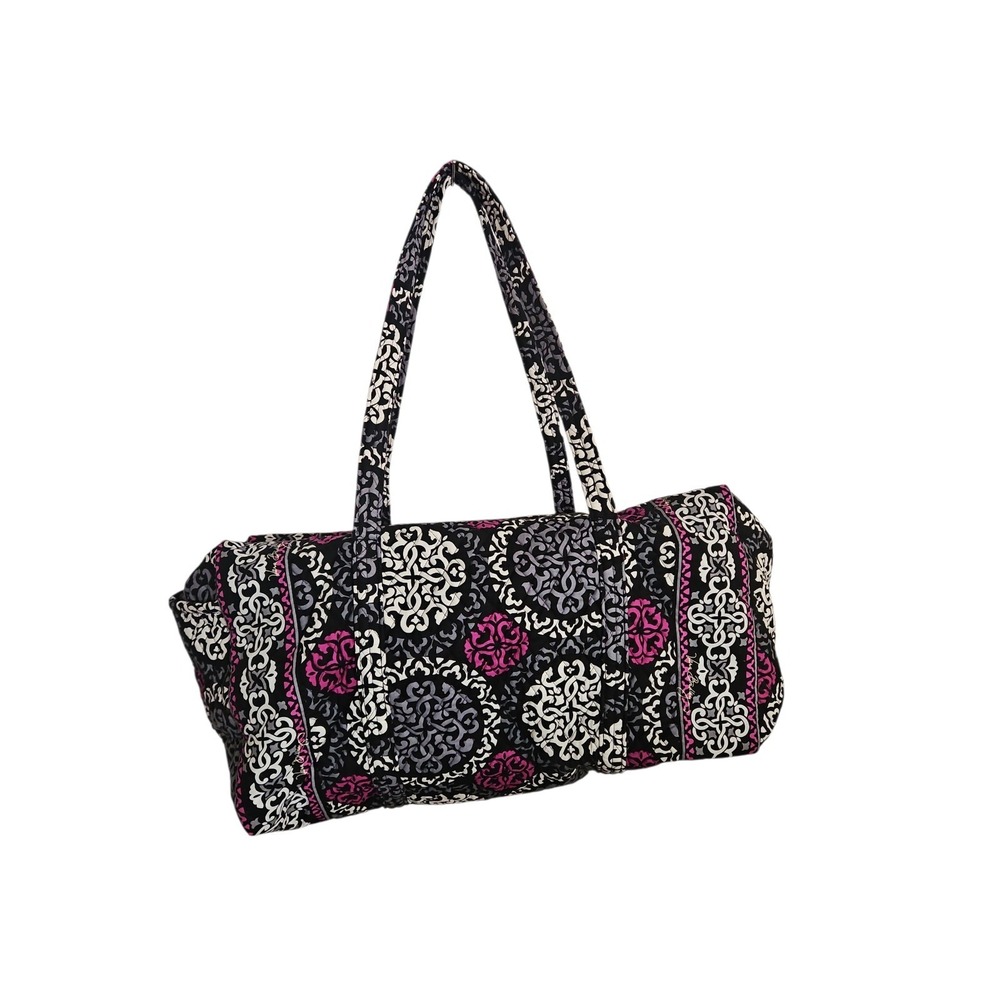 Vera Bradley Canterbury Magenta Quilted Duffel Travel Gym Bag w/ Side Pocket
